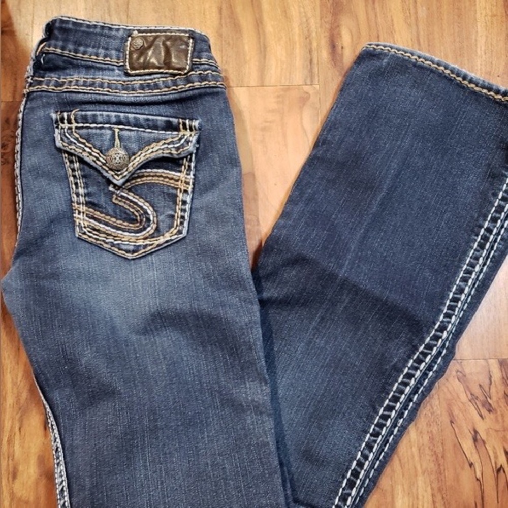 silver jeans